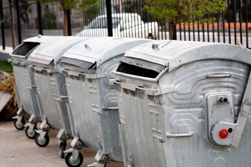 Construction site with organized builders waste